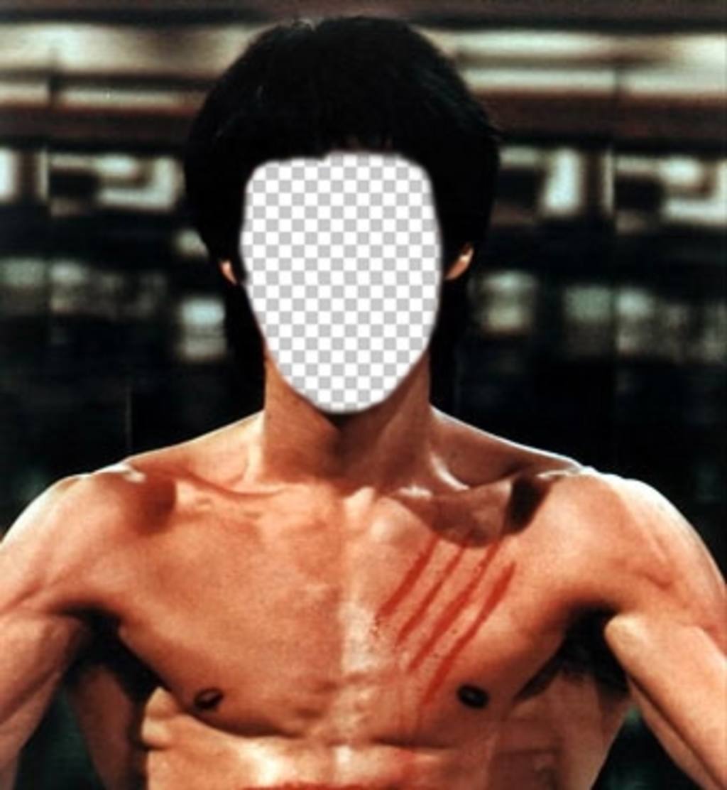 Setzen Sie Ihr Gesicht auf den Körper von Bruce Lee mit diesem Online-Fotomontage ..