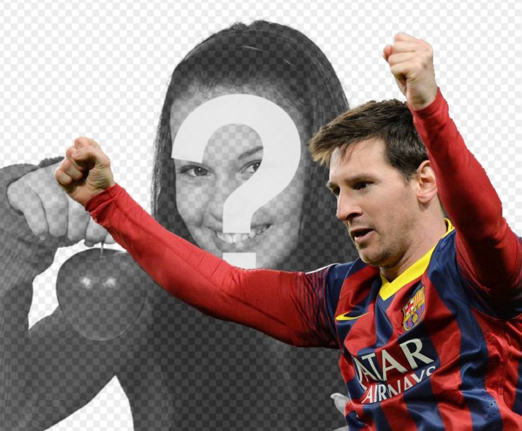 Fotomontage mit Messi Barca, um das Foto setzen. ..