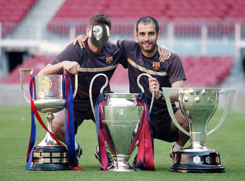 Machen Sie ein Foto mit Guardiola und die Höhen von FC Barcelona gewann im Jahr 2009 mit dieser..