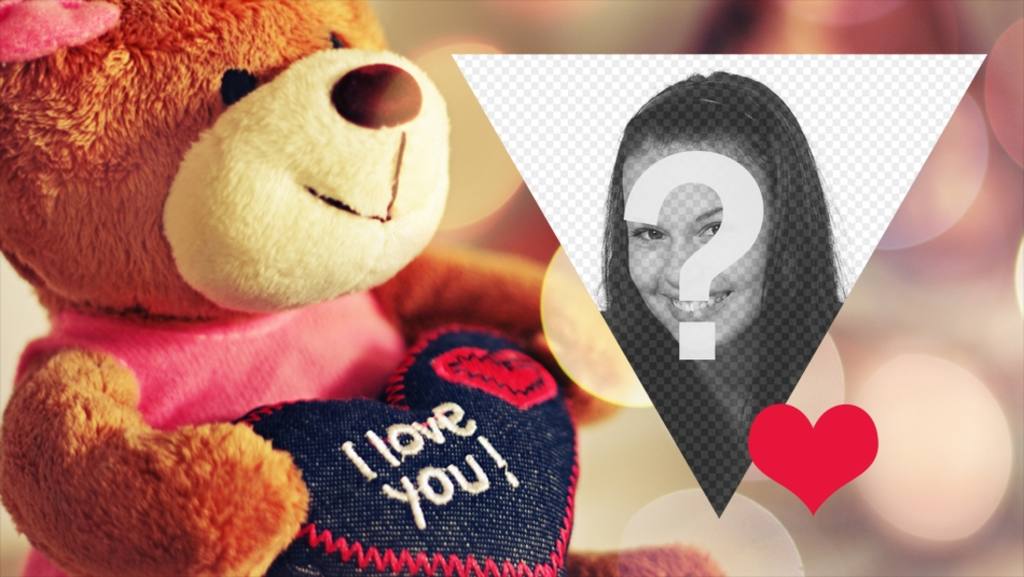 Valentine Postkarte mit einem Teddy, mit Ihrem Foto zu personalisieren. ..