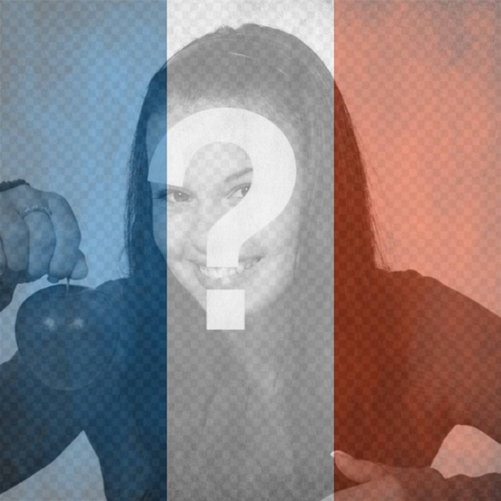 Flagge des Französisch Republik in Ihr Foto setzen Eine Nachricht senden Facebook oder Twitter. ..