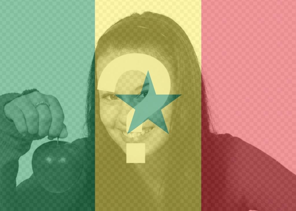 Foto Wirkung Senegal Fahne für Ihr Foto ..