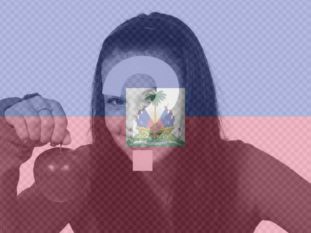Fotomontage online Haiti-Flagge mit Ihrem..