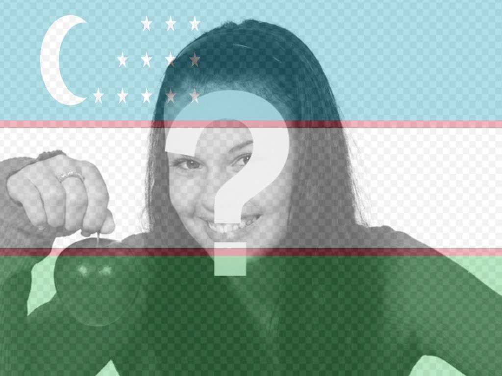 Collage für Online-mit der Flagge von Usbekistan zusammen mit Ihrem..